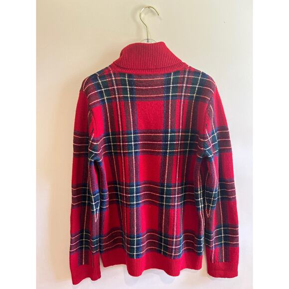 Vtg Ralph Lauren wall Christmas plaid turtleneck sweater size medium women’s - Picture 4 of 5